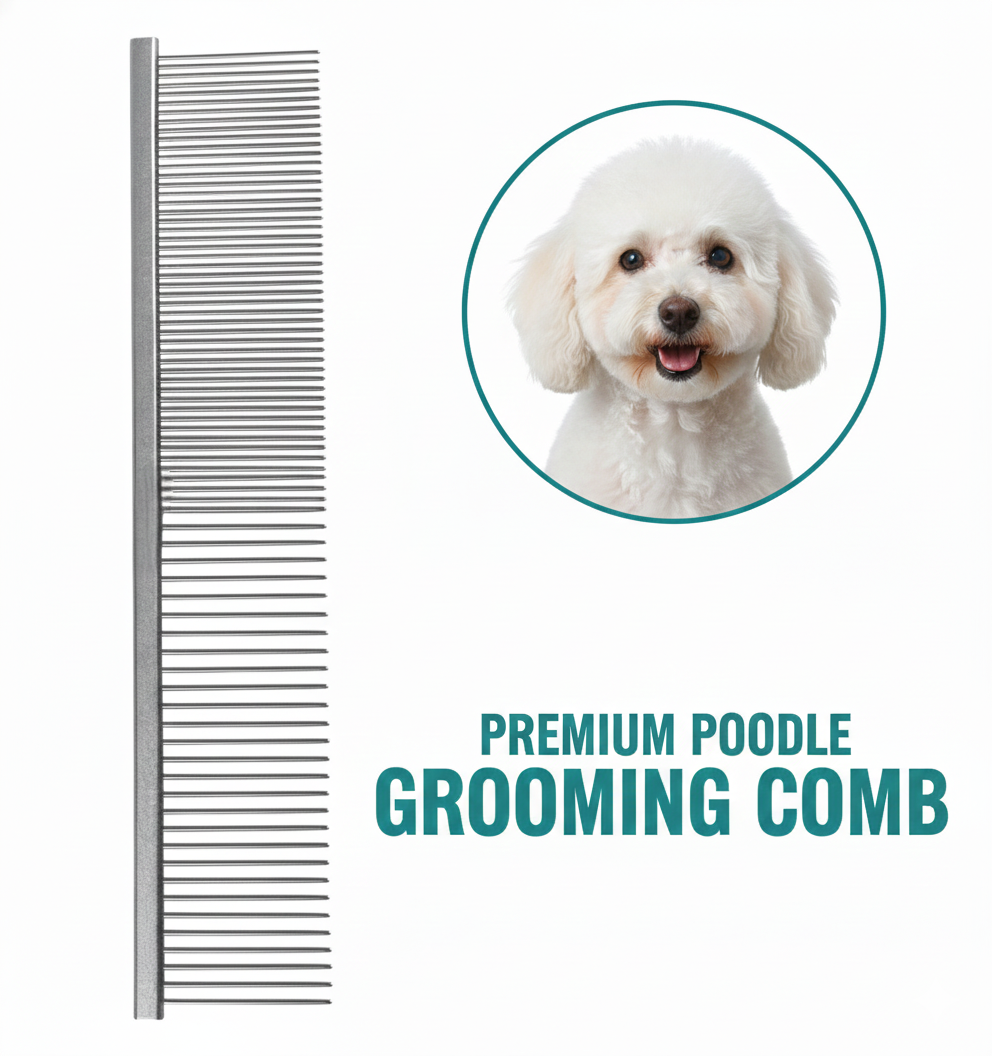 7 1/2" Stainless Steel Grooming Comb for Poodle