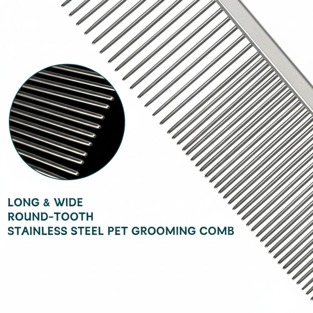 7 1/2" Stainless Steel Grooming Comb for Poodle