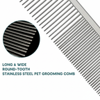 7 1/2" Stainless Steel Grooming Comb for Poodle