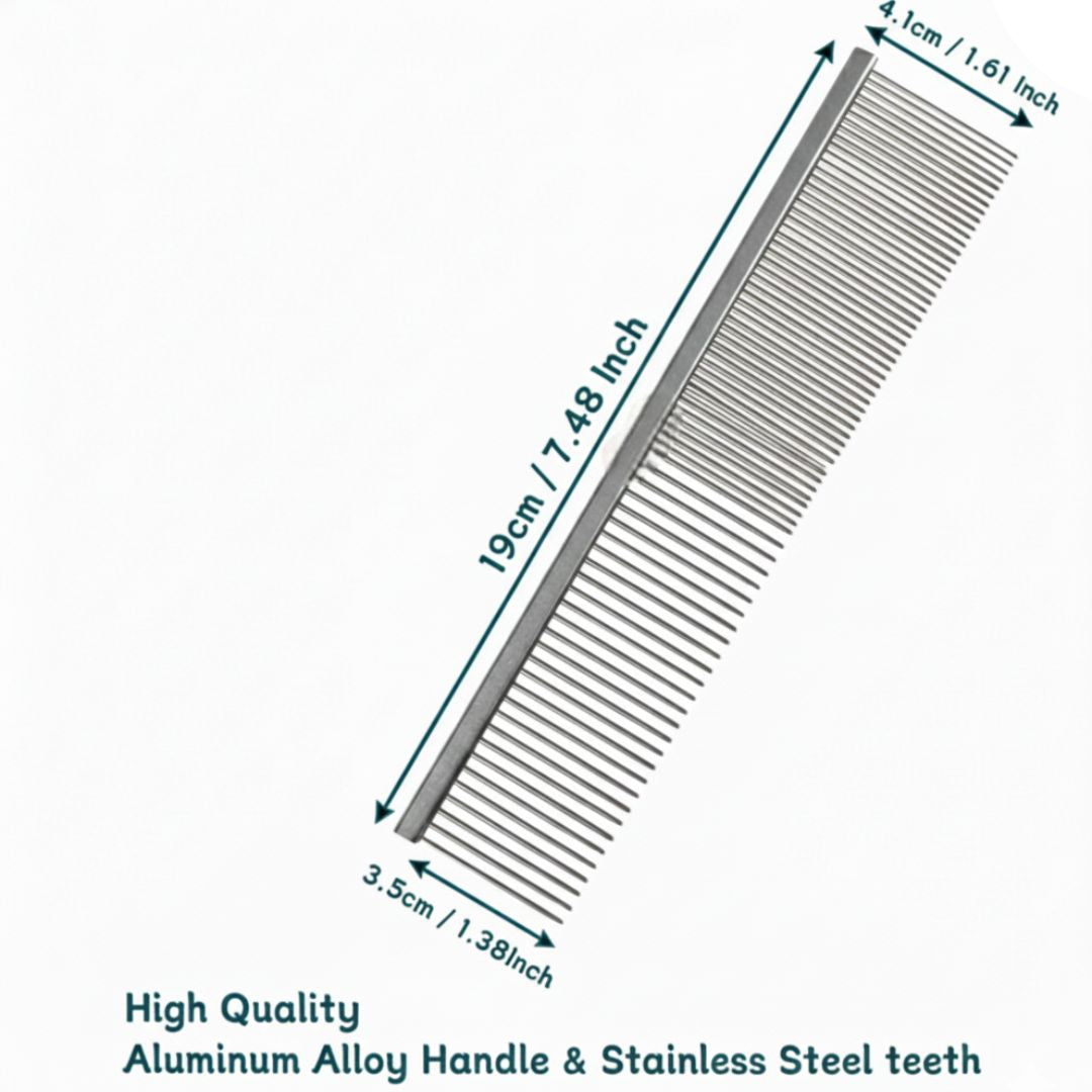 7 1/2" Stainless Steel Grooming Comb for Poodle